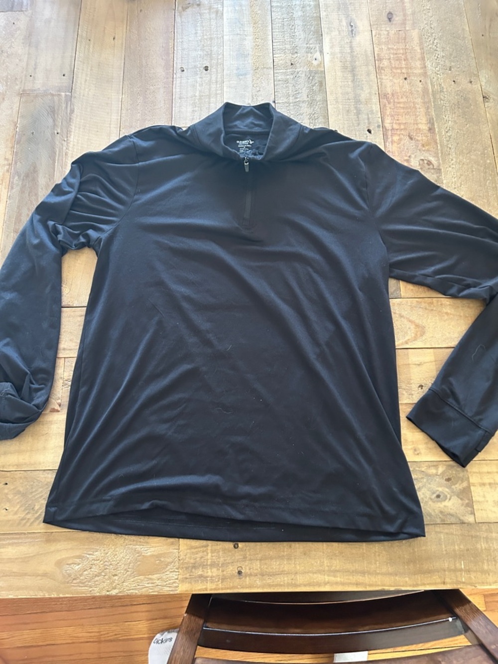 Old Navy Men's Black Long Sleeve Quarter-Zip Shirt